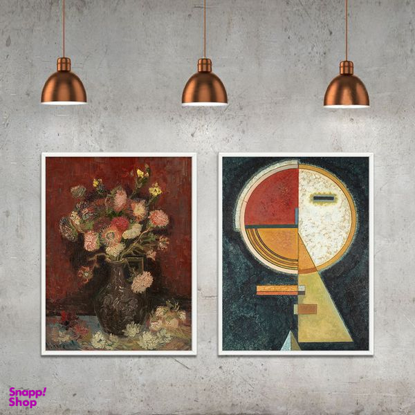 تابلو مدل نقاشی ون گوگ و کاندینسکی مجموعه 2 عددی