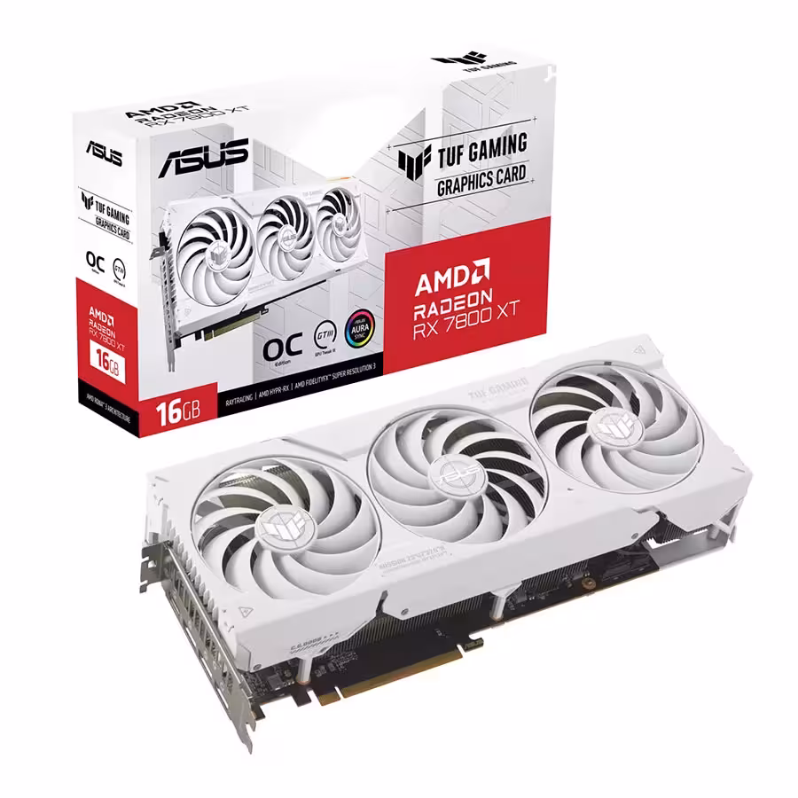 کارت گرافیک ایسوس TUF Gaming Radeon RX 7800 XT White OC Edition 16GB GDDR6