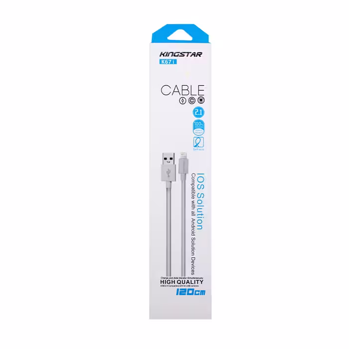 کابل تبدیل USB به لایتنینگ کینگ استار مدل k67i طول 1.2 متر