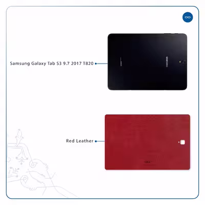 برچسب پوششی ماهوت مدل Red-Leather مناسب برای تبلت سامسونگ Galaxy Tab S3 9.7 2017 T820