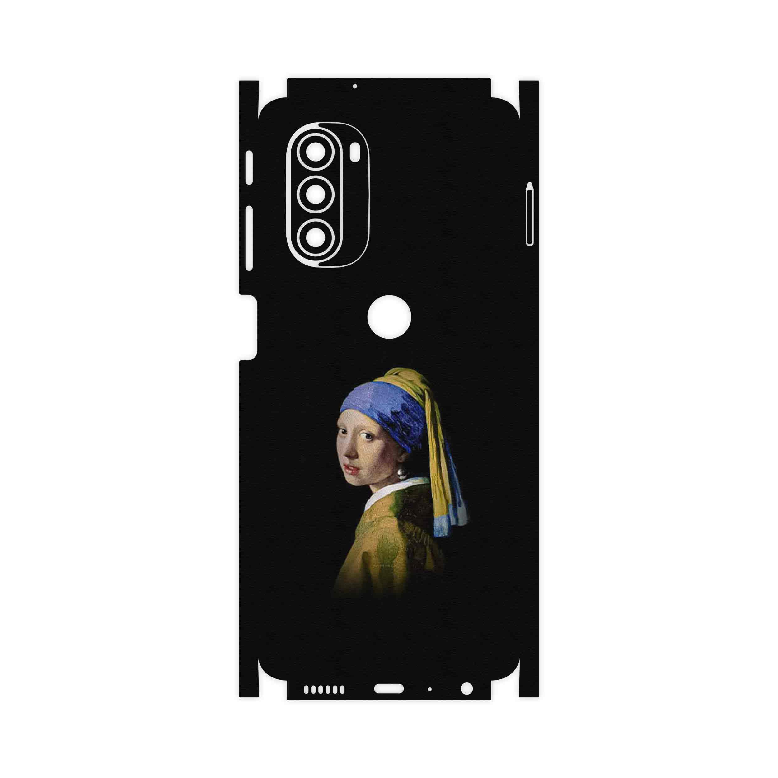 برچسب پوششی ماهوت مدل Girl with a Pearl Earring of Vermeer-FullSkin مناسب برای گوشی موبایل موتورولا Moto G51 5G