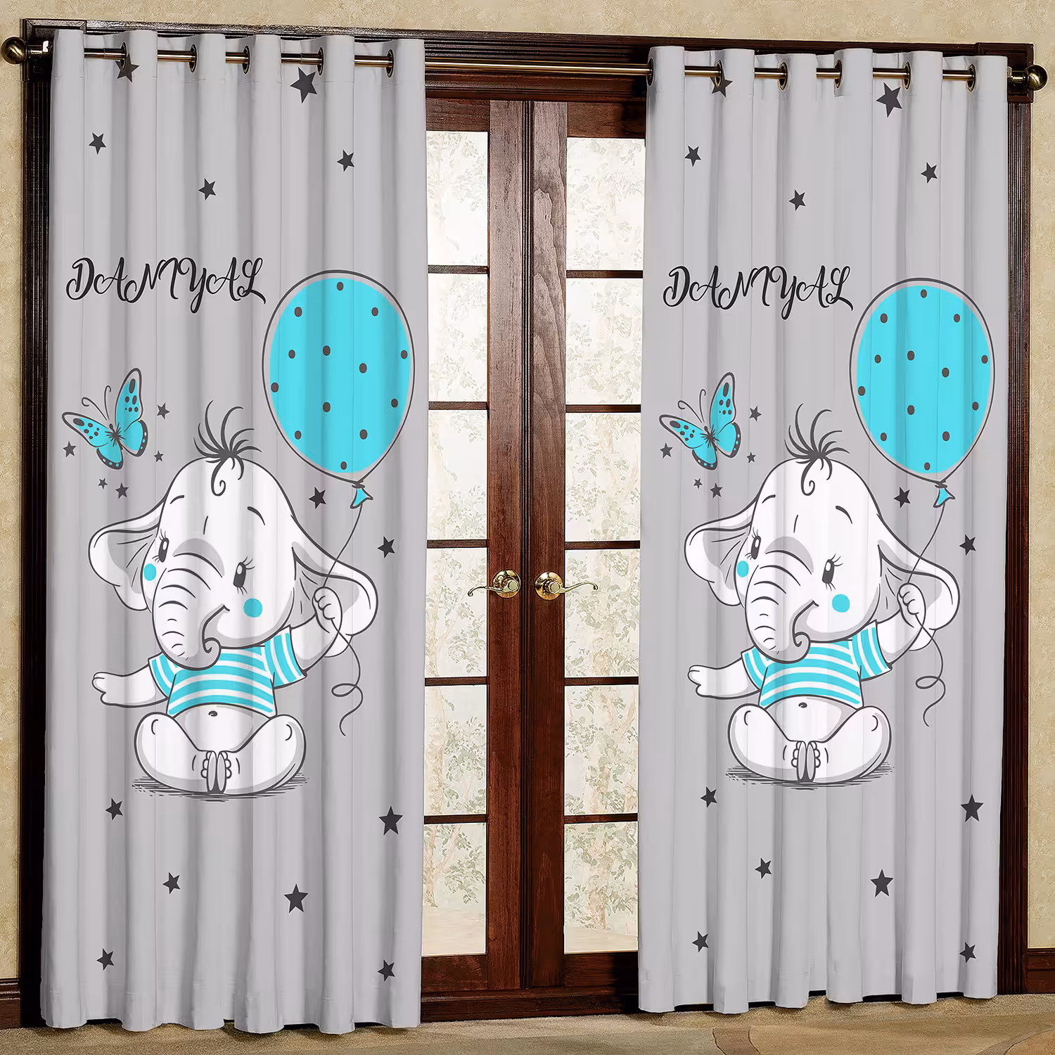 پرده مدل فیل و بادکنک کد 1938 سایز 200x140 سانتی متر