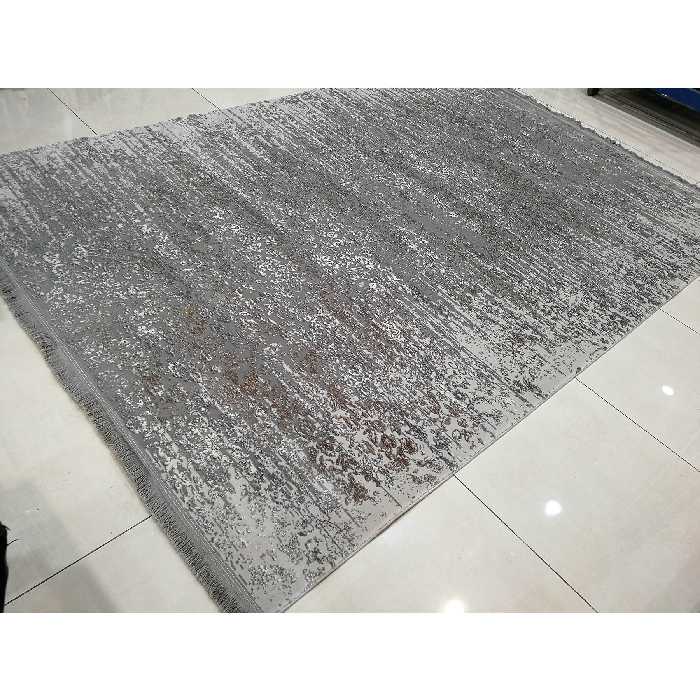 فرش ماشینی زمرد مشهد طرح پتینه کد TA107 زمینه طوسی