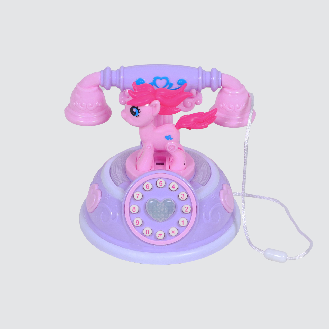 ست اسباب بازی لوازم خانه مدل تلفن موزیکال و چراغدار طرح پونی