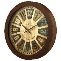 ساعت ديواری چوبی با صفحه برجسته چوبی لوتوس کد محصول: JAMESTOWN W-9818