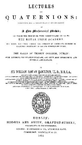 خرید و دانلود نسخه کامل کتاب Lectures on quaternions