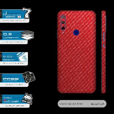 برچسب پوششی ماهوت مدل Red-Fiber-FullSkin مناسب برای گوشی موبایل آنر 9X