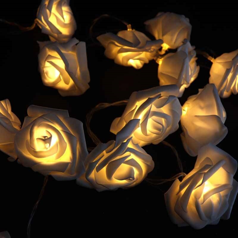 ریسه طرح گل فوم سفید باتری خور آفتابی 3 متری