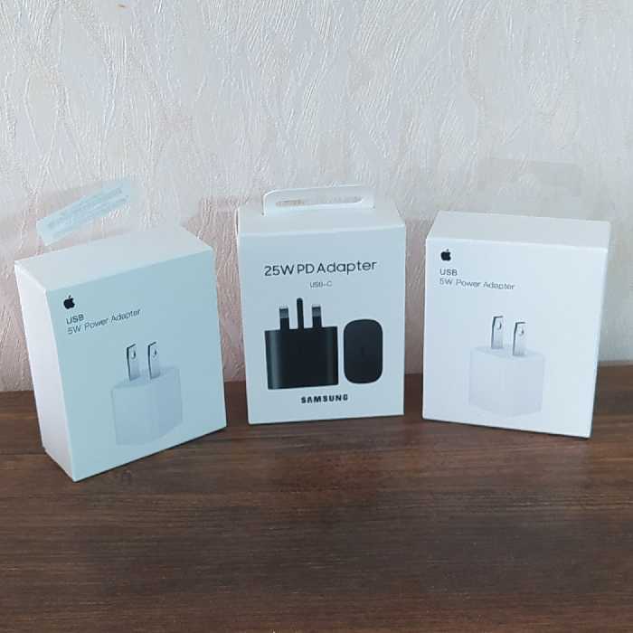 پک 3 عددی  شارژر 25 وات سامسونگ و اپل 5 وات