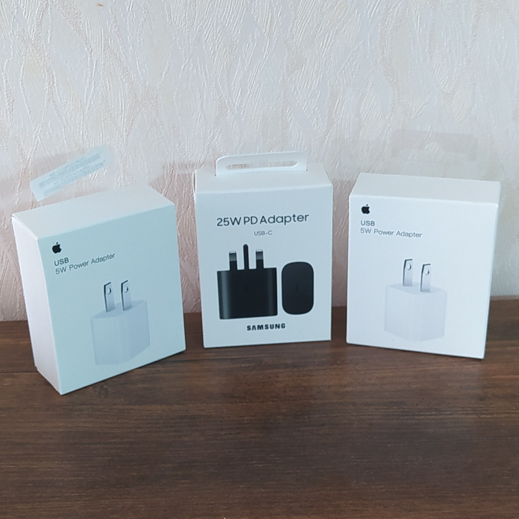 پک 3 عددی  شارژر 25 وات سامسونگ و اپل 5 وات