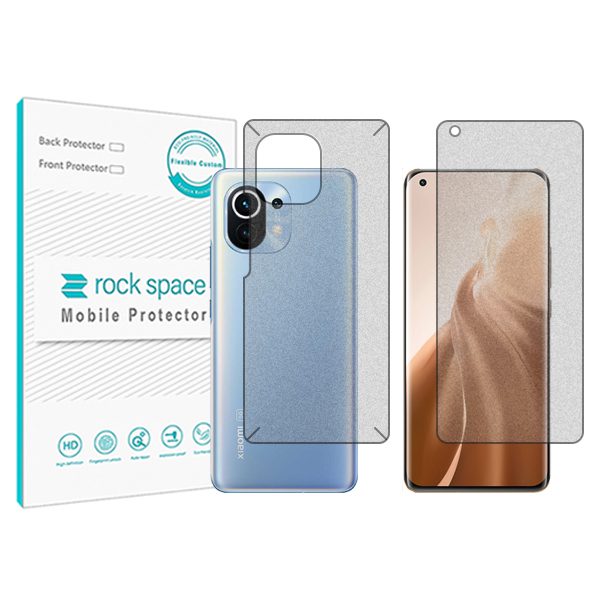 گلس صفحه نمایش و پشت گوشی شیائومی 11 مدل نانو هیدروژل گیمینگ برند راک اسپیس کد SS