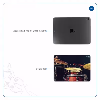 برچسب پوششی ماهوت مدل Drum Kit مناسب برای تبلت اپل iPad Pro 11 2018 A1980