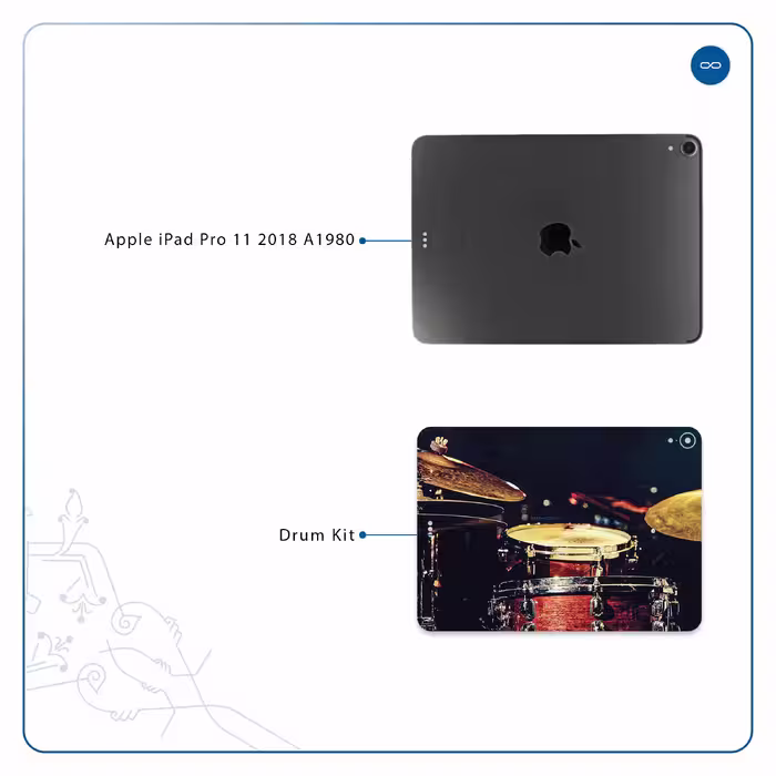 برچسب پوششی ماهوت مدل Drum Kit مناسب برای تبلت اپل iPad Pro 11 2018 A1980