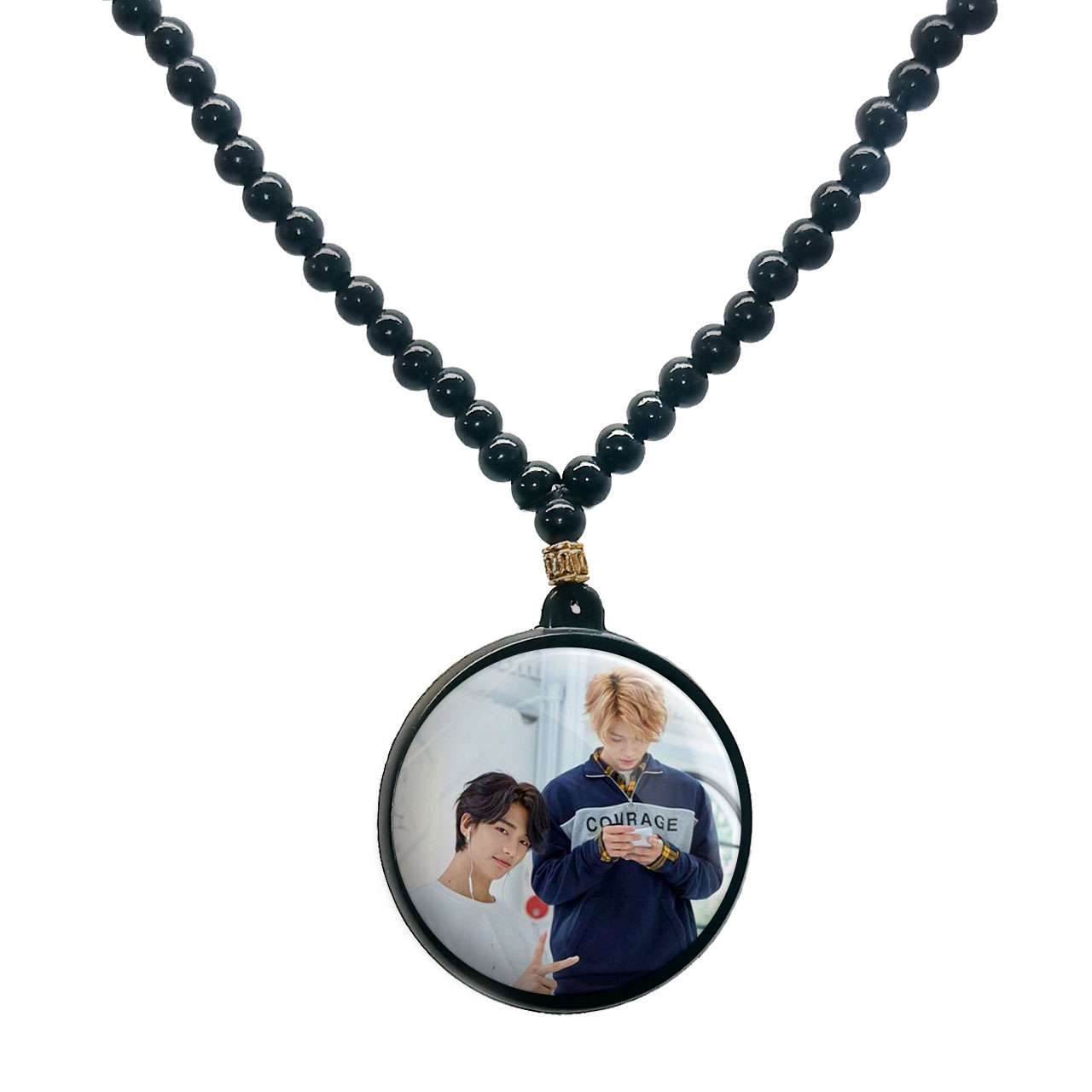 گردنبند پرمانه طرح straykids کد pmd.12170 مدل دو طرفه