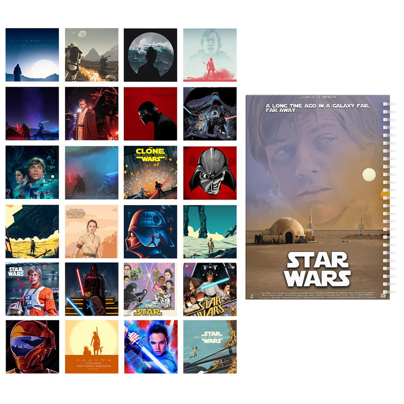   دفتر مشق باژیکان طرح جنگ ستارگان کد 20216133 به همراه فتوکارت مجموعه 24 عددی