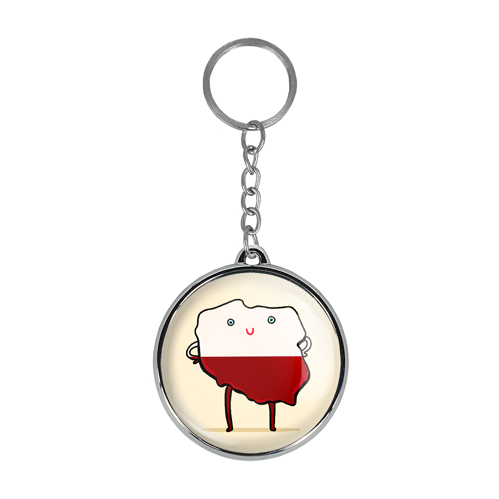 جاکلیدی خندالو طرح پرچم لهستان مدل دوطرفه کد 2049920496