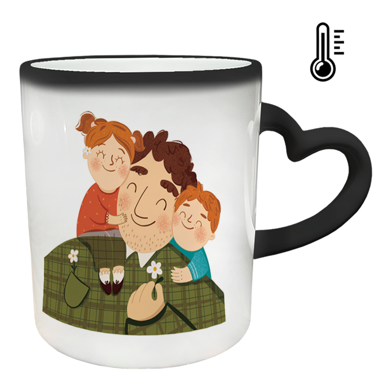 ماگ حرارتی مدل دسته قلبی طرح روز پدر کد 29