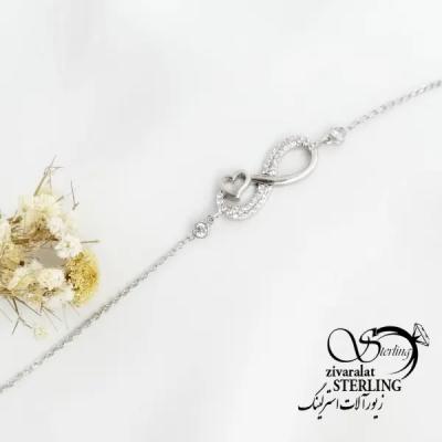 دستبند نقره بینهایت عیار925 کد 18267