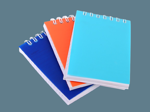 دفتر یادداشت 1/16 سیمی طلقی رنگی تک جلدی