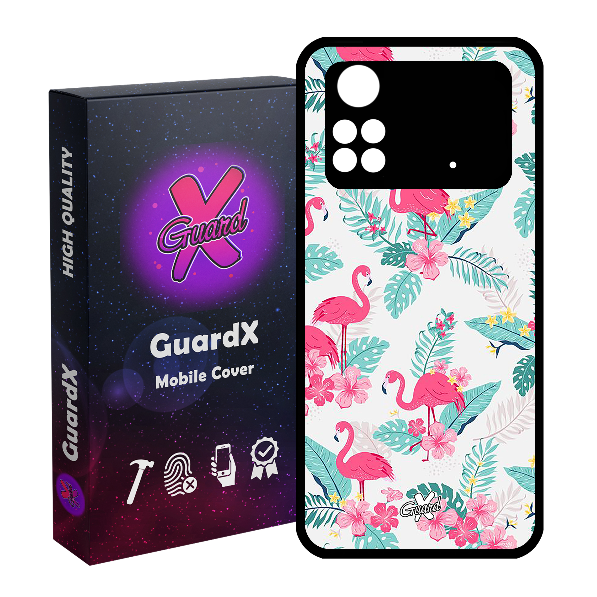 کاور گارد ایکس طرح فلامینگو مدل Glass10274 مناسب برای گوشی موبایل شیائومی Poco M4 Pro 4G