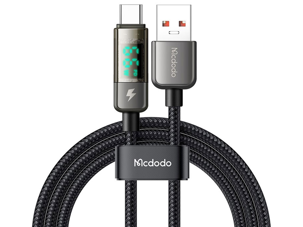 کابل سوپر فست شارژ هوشمند یو اس بی به تایپ سی 100 وات 1.8 متر مک دودو MCDODO Auto Power Off Type-c Super Charge Data Cable CA-3631