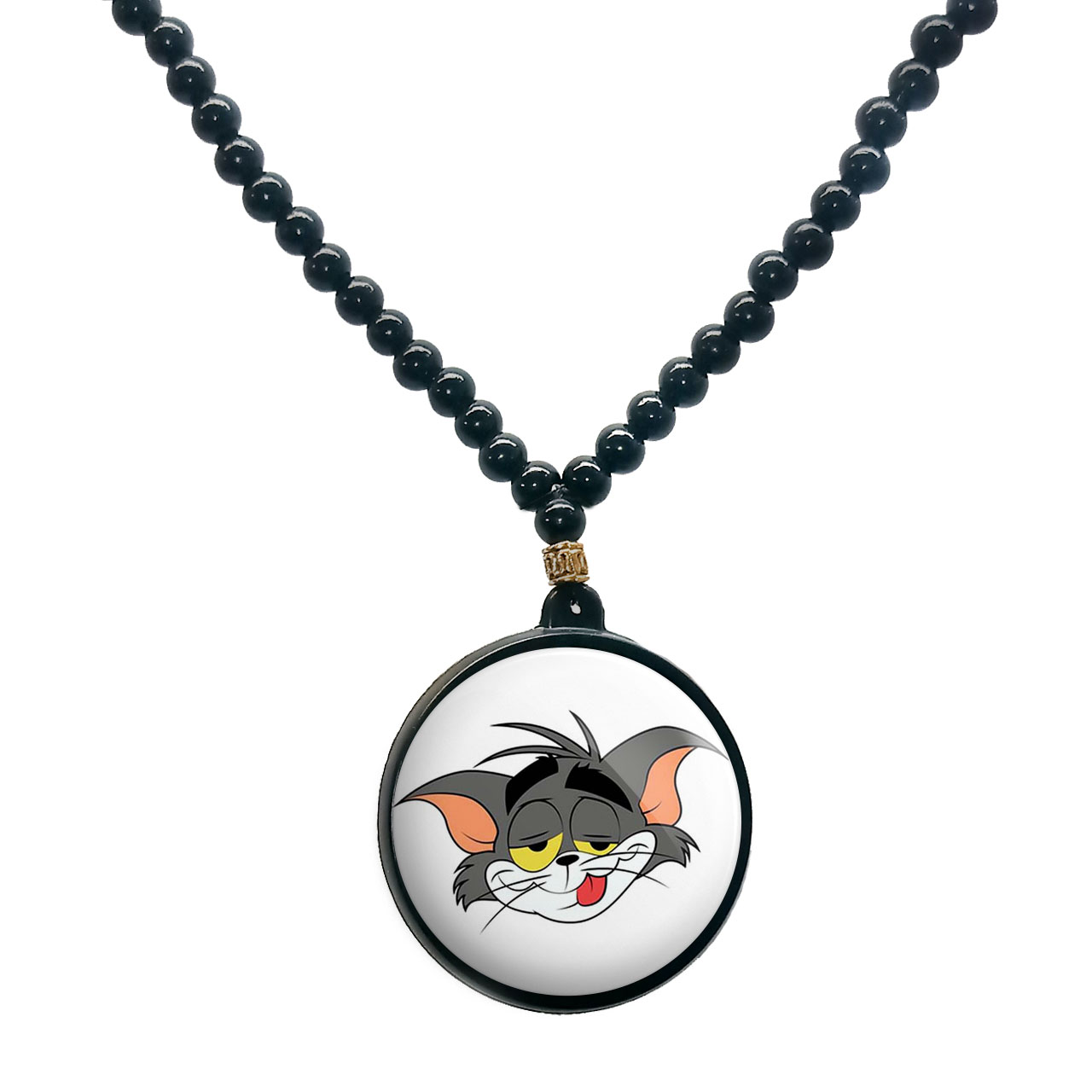 گردنبند پرمانه طرح تام و جری کد pmd.10726 مدل دو طرفه