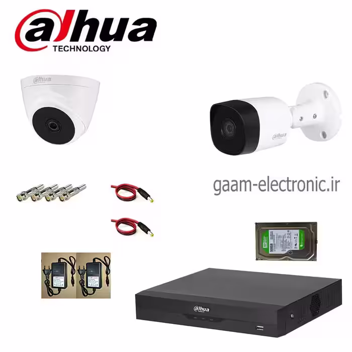 پکیج کامل2دوربین داهوا مدلT1A21P-B1A21Pبه همراه هارد