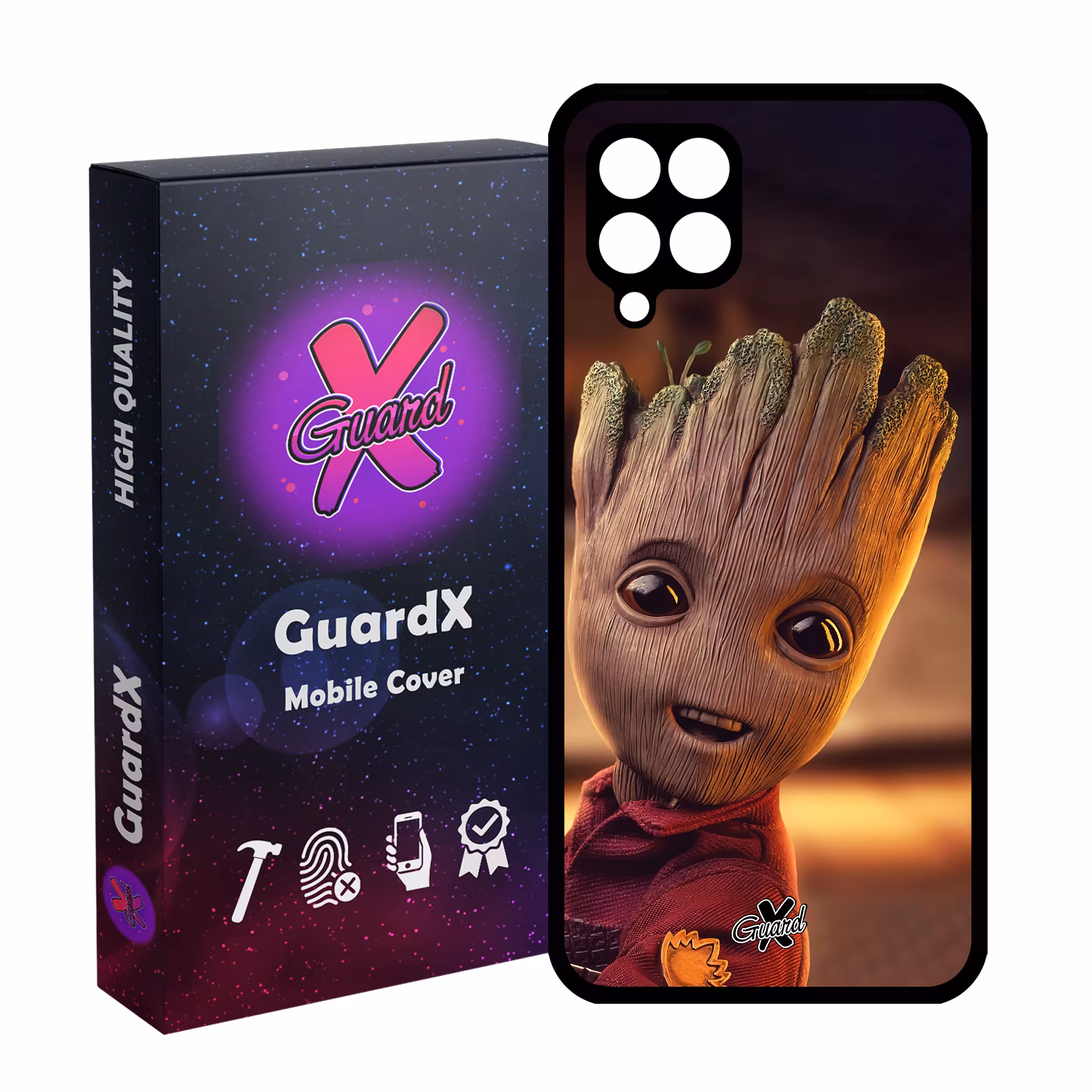 کاور گارد ایکس طرح Groot مدل Glass10479 مناسب برای گوشی موبایل سامسونگ Galaxy A12/M12/F12