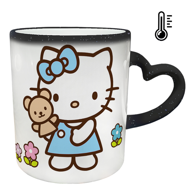 ماگ حرارتی مدل دسته قلبی اکلیلی طرح کیتی کد 60