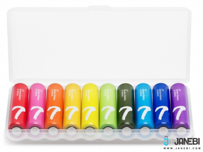 باتری نیم قلمی رنگین کمانی شیائومی Xiaomi Rainbow AAA Battery Pack Of 10