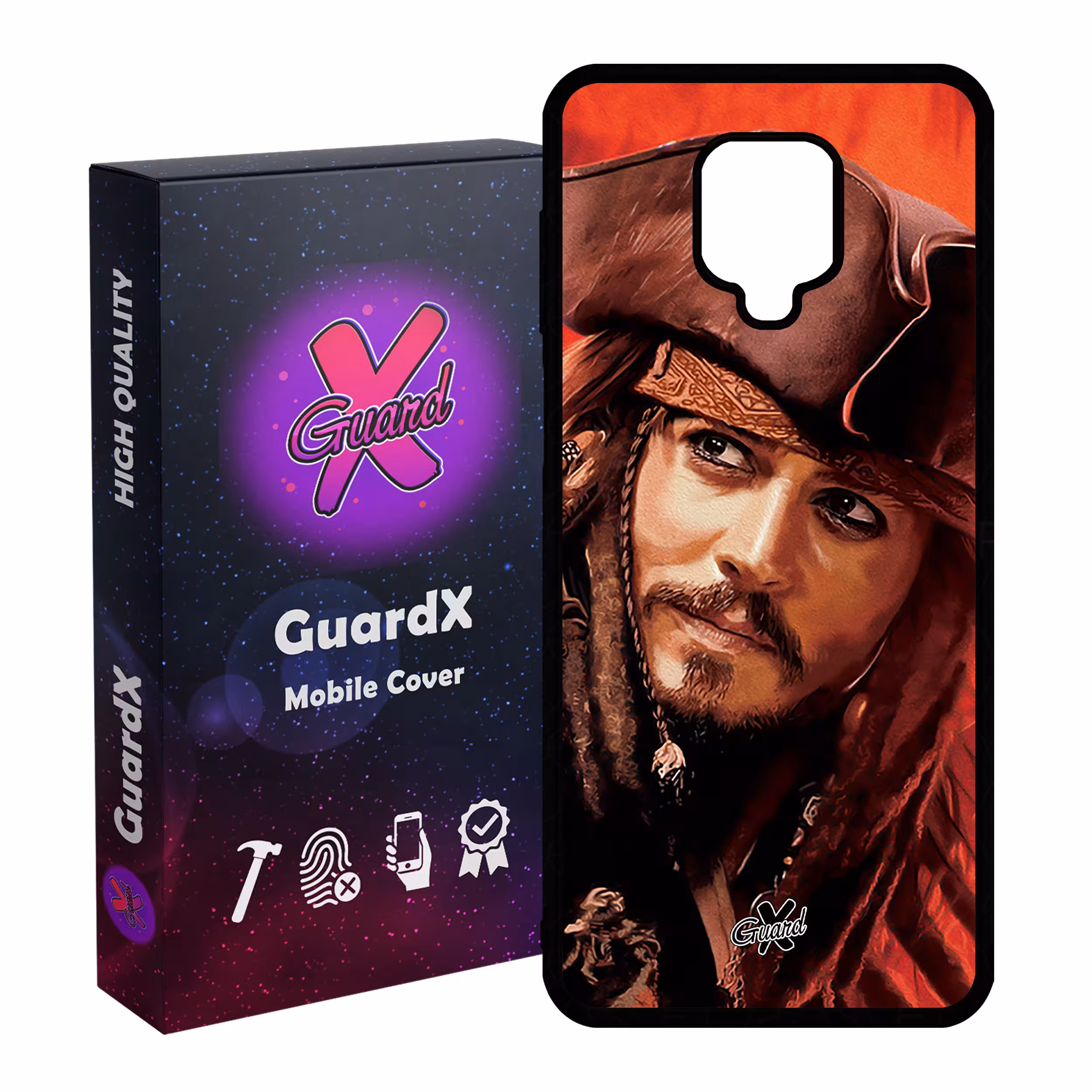 کاور گارد ایکس طرح Johnny Depp مدل Glass10205 مناسب برای گوشی موبایل سامسونگ Redmi Note 9S / Note 9 Pro / Note 9 Pro Max