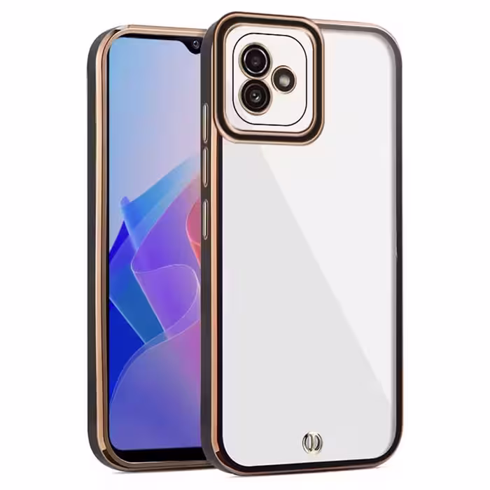 قاب اورجینال الکتروپلیتینگ Samsung Galaxy A04 مدل دور طلایی پشت شفاف