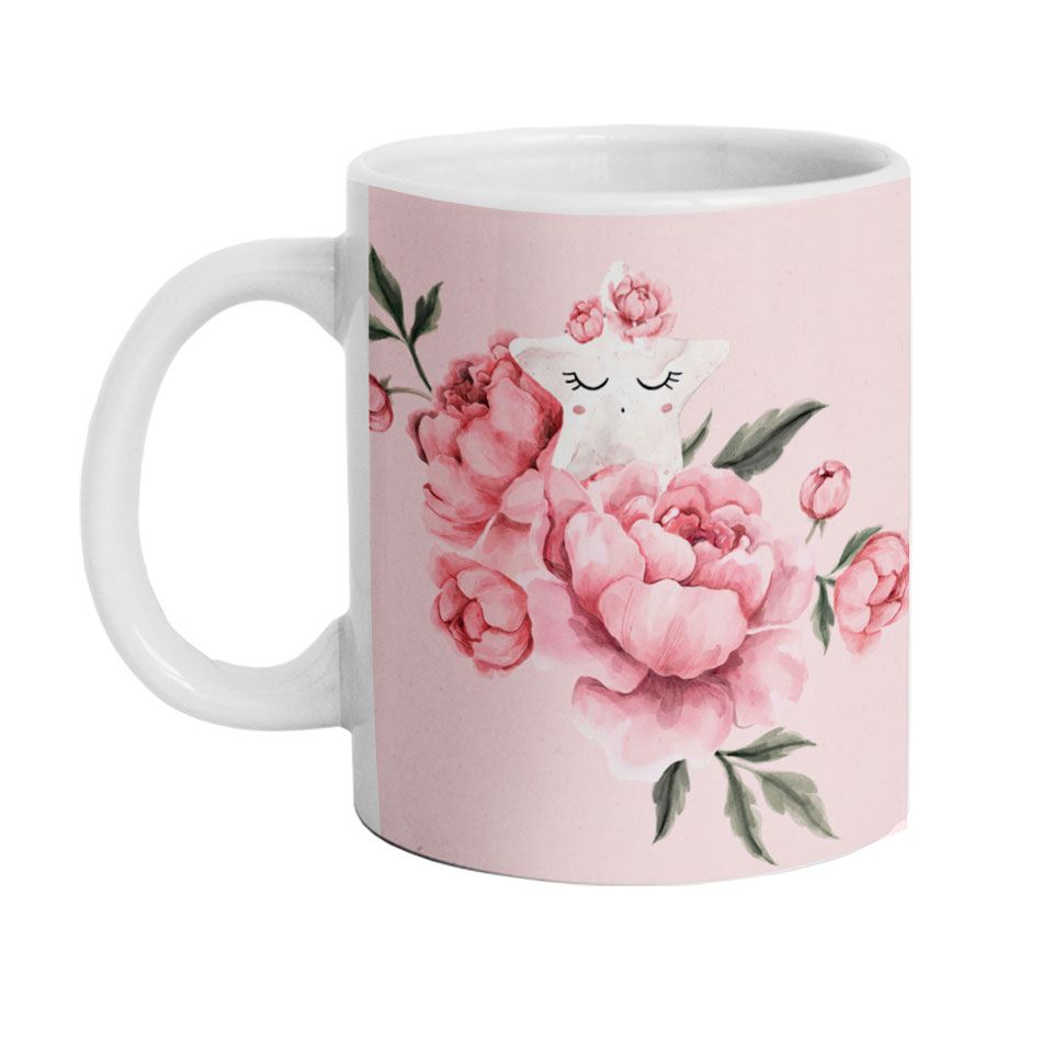 ماگ دارلی طرح گل و ستاره مدل MG1536