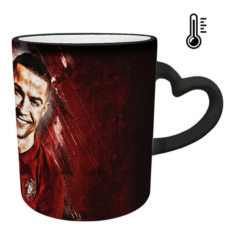 ماگ حرارتی مدل دسته قلبی طرح رونالدو کد 254