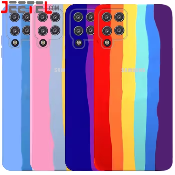 قاب سیلیکونی رنگین کمانی گوشی Samsung Galaxy M33 5G مدل زیر بسته محافظ لنزدار (ویتنامی اورجینال)