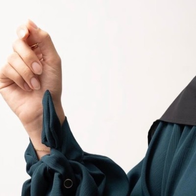 رویه زنانه کرپ مدل مانتو عبایی استین گره ای شیک