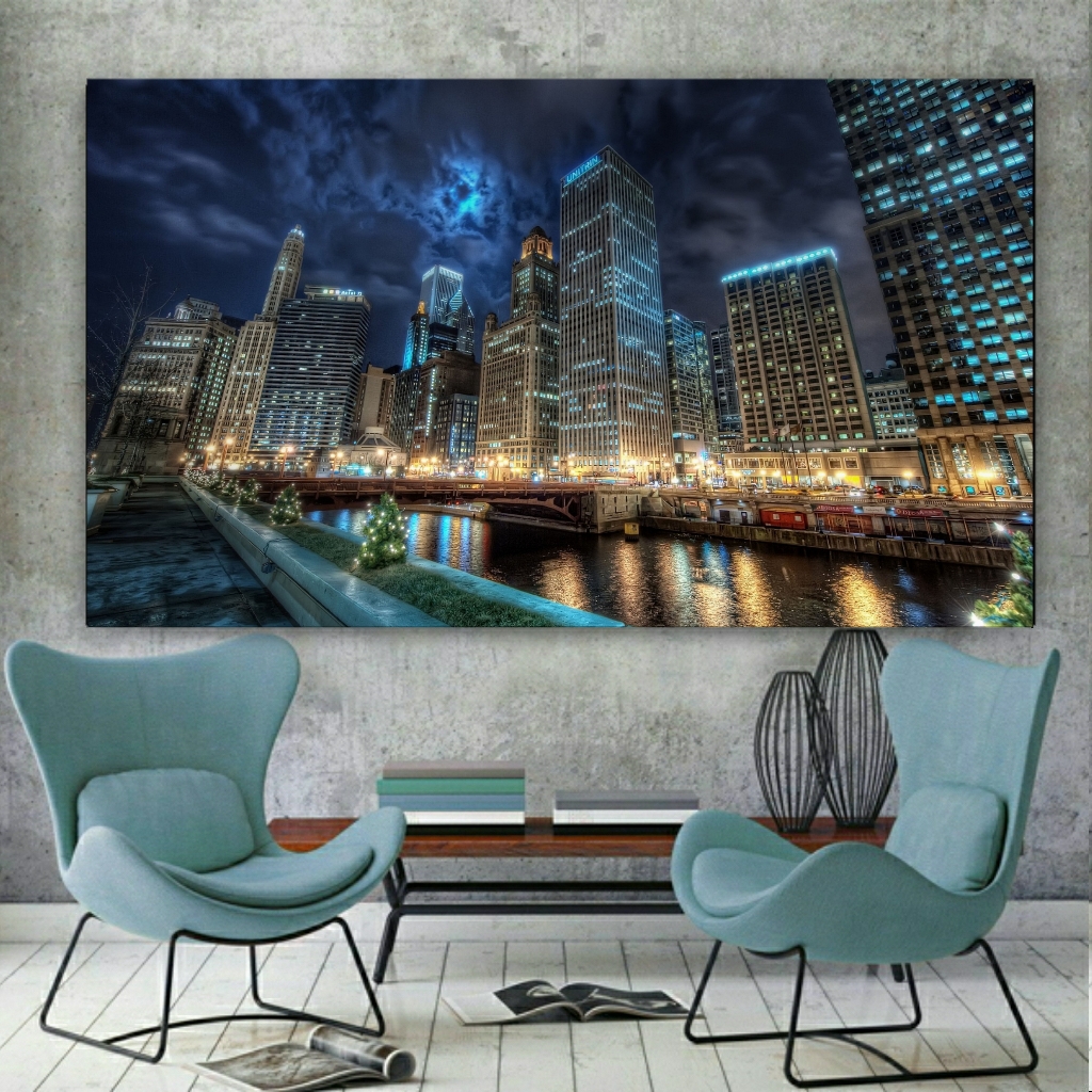 تابلو شاسی طرح ساختمان و رودخانه مدل SDT1833