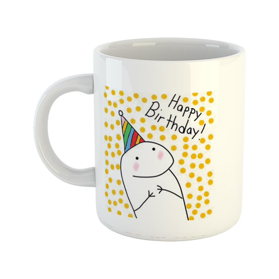 ماگ طرح میقولی happy birthday