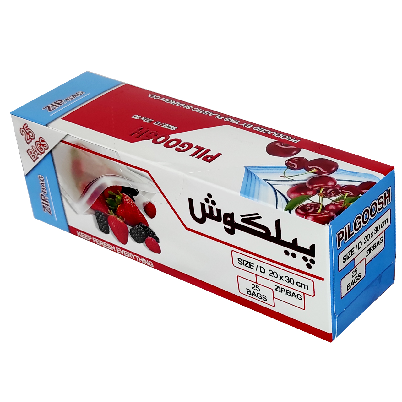 کیسه زیپ دار پیلگوش کد 2030 بسته 25 عددی