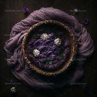 بک دراپ عکاسی نوزاد با گل و پارچه بنفش | گرافیک با طعم تربچه