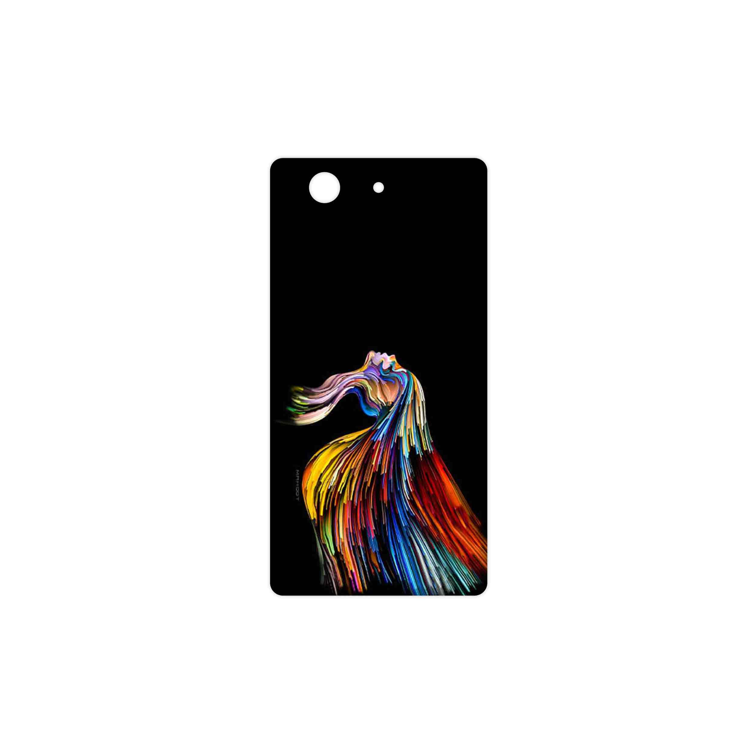 برچسب پوششی ماهوت مدل Rainbow Hair Digital Art مناسب برای گوشی موبایل سونی Xperia Z3 Compact