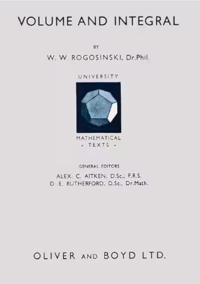 خرید و دانلود نسخه کامل کتاب Volume and Integral
