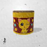 طبلک پلیمری باربد زمینه قرمز (گربه)