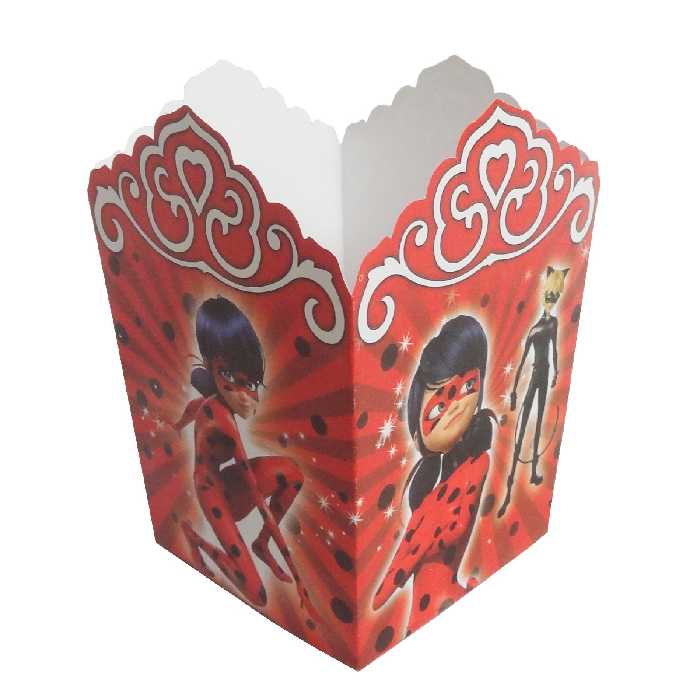 ظرف پاپ کورن مستر تم طرح دختر کفشدوزک بسته 12 عددی به همراه تاپر