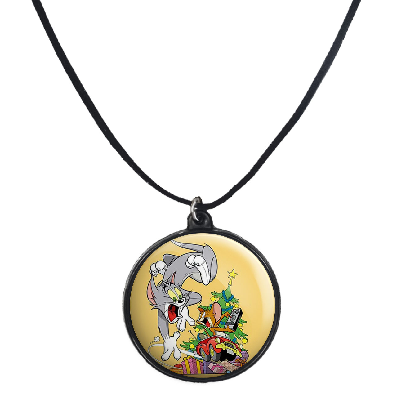 گردنبند پرمانه طرح تام و جری کد pmb.10713 مدل دو طرفه