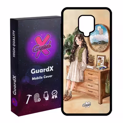 کاور گارد ایکس طرح دختر مدل Glass10308 مناسب برای گوشی موبایل شیائومی Redmi Note 9S / Note 9 Pro / Note 9 Pro Max