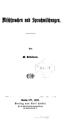 خرید و دانلود نسخه کامل کتاب Mischsprachen und Sprachmischungen