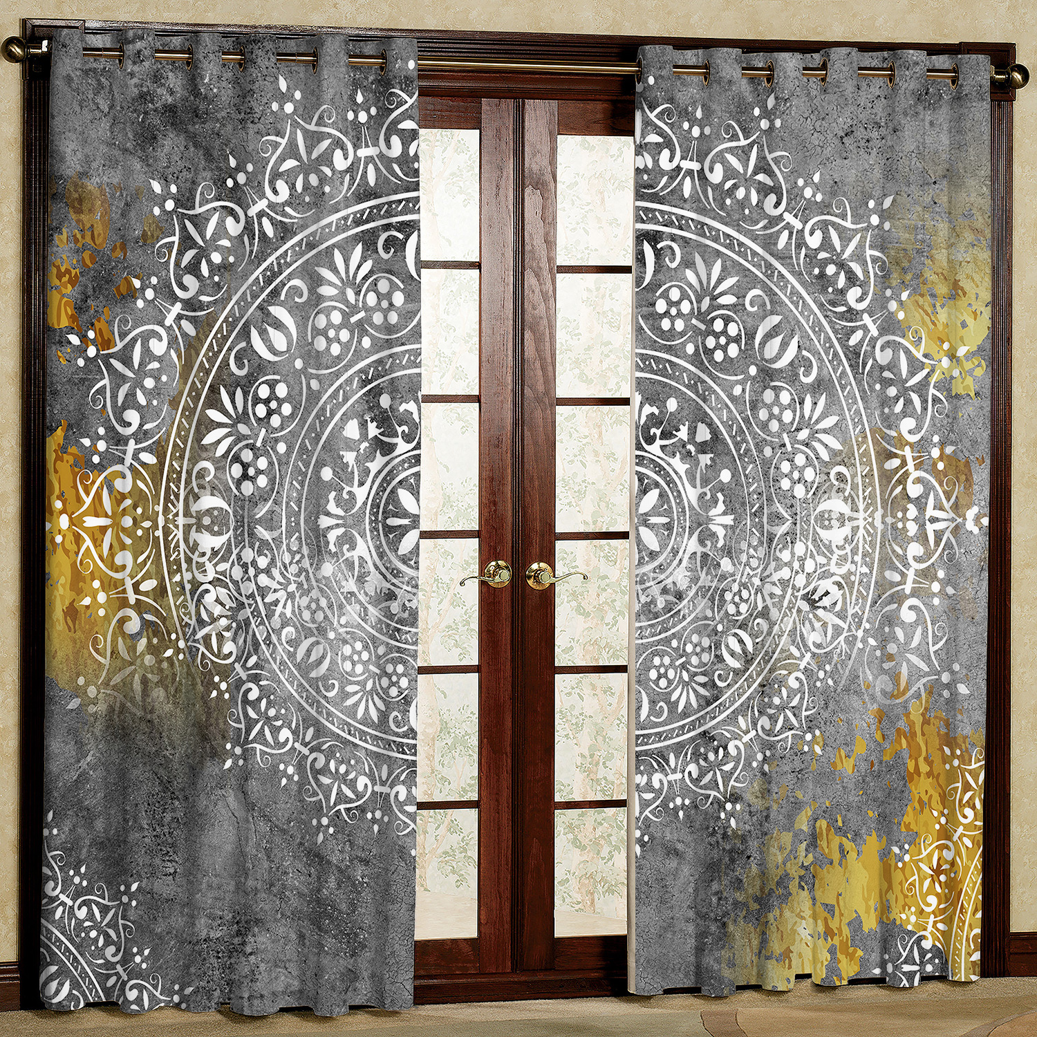 پرده مدل خورشیدی هازان پانچی کد 4586 سایز 140x200 سانتی متر