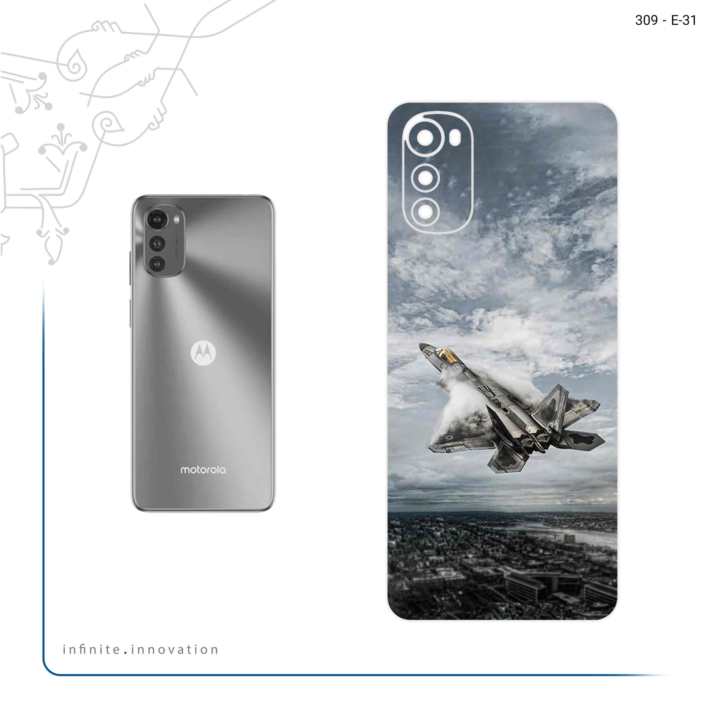 برچسب پوششی ماهوت مدل F_22 مناسب برای گوشی موبایل موتورولا Moto E32s