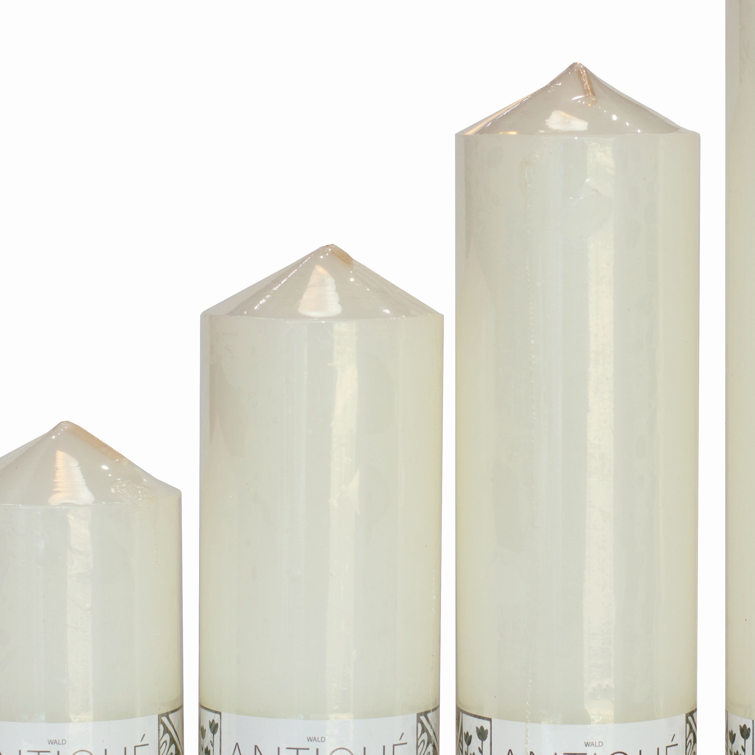 شمع باریک سر کونیک آنتیک بسته 5 عددی سفید رنگ